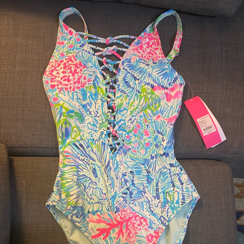 Isle Lattice One-Piece Swimsuit - size 2